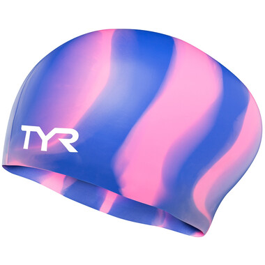 Gorro de natación TYR LONG HAIR SILICONE Mujer Azul/Rosa 0